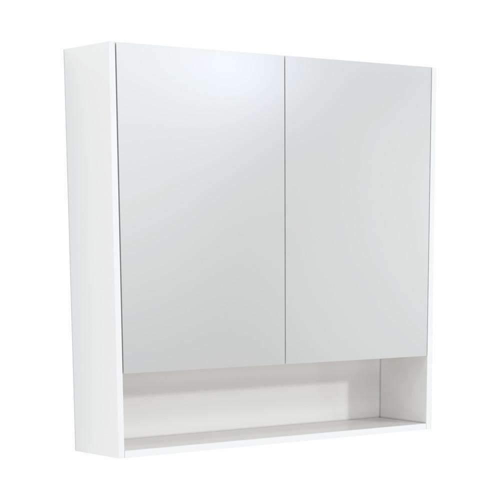 Uni Mirror Cabinet 900mm Gloss White Side Panels - Burdens Plumbing