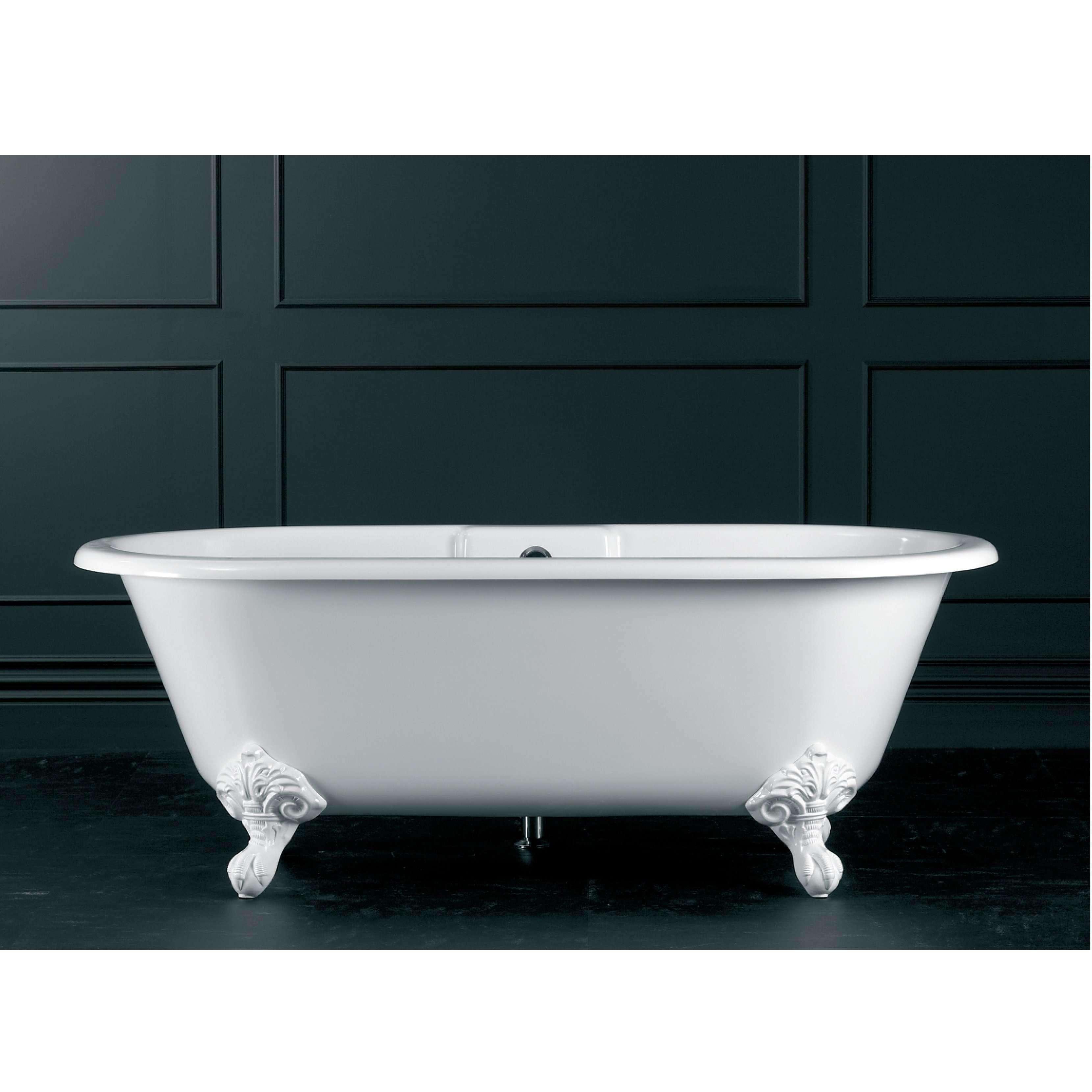V+A Cheshire Freestanding Bath Adjustable White Metal Ball & Claw Feet - Burdens Plumbing