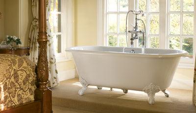 V+A CHESHIRE FREESTANDING BATH QUARRYCAST WHITE BALL & CLAW FEET - Burdens Plumbing