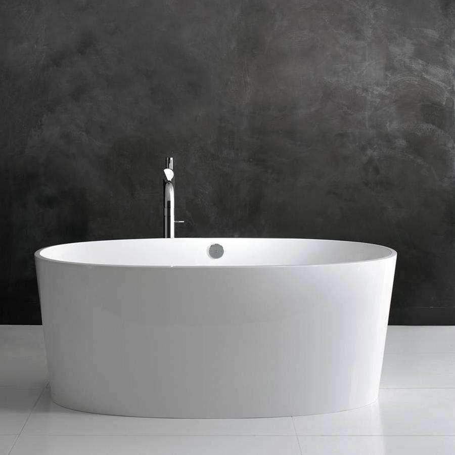 V+A Ios Freestanding Sit Bath No Overflow Quarrycast White - Burdens Plumbing