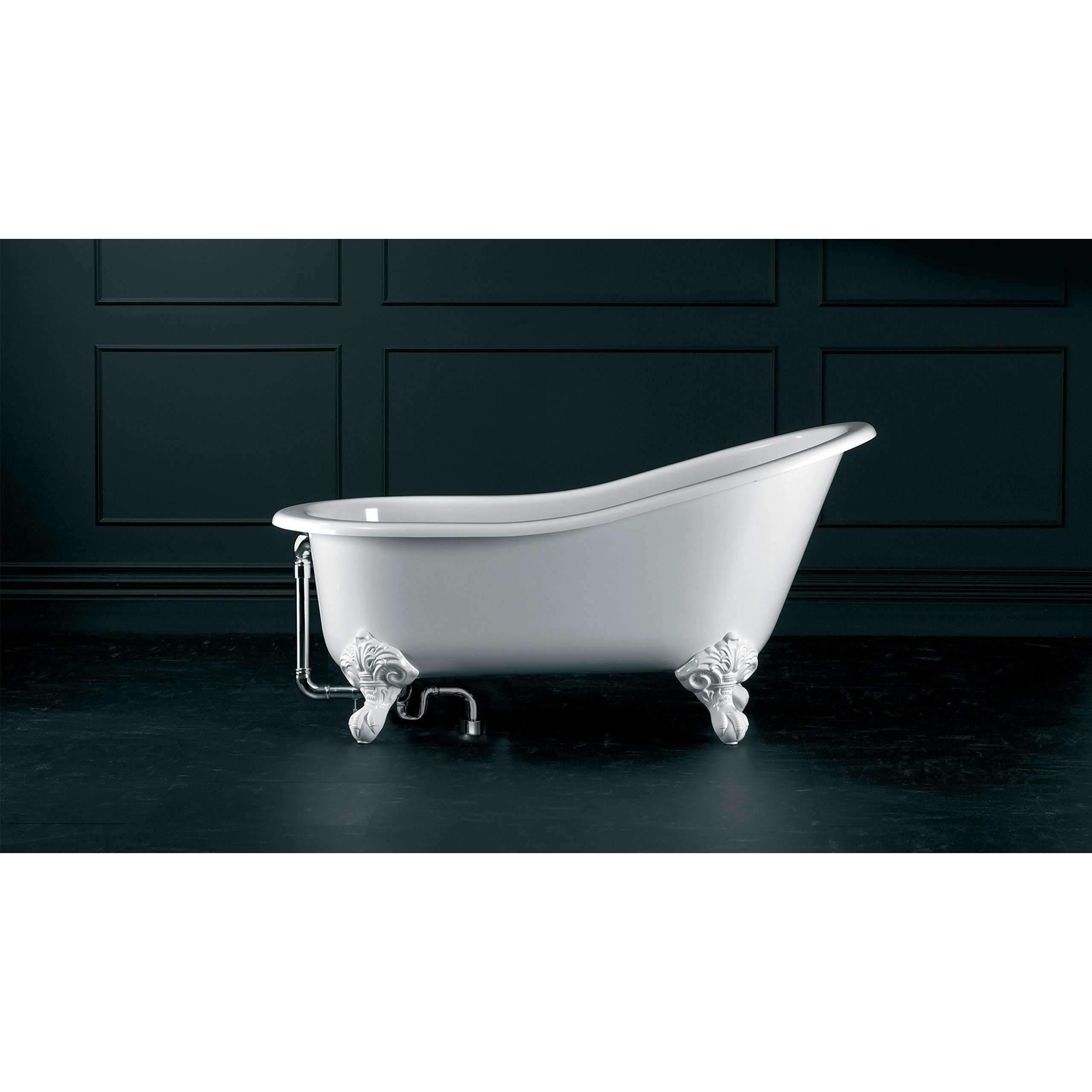 V+A Shropshire Freestanding Bath White Metal Ball & Claw Feet - Burdens Plumbing