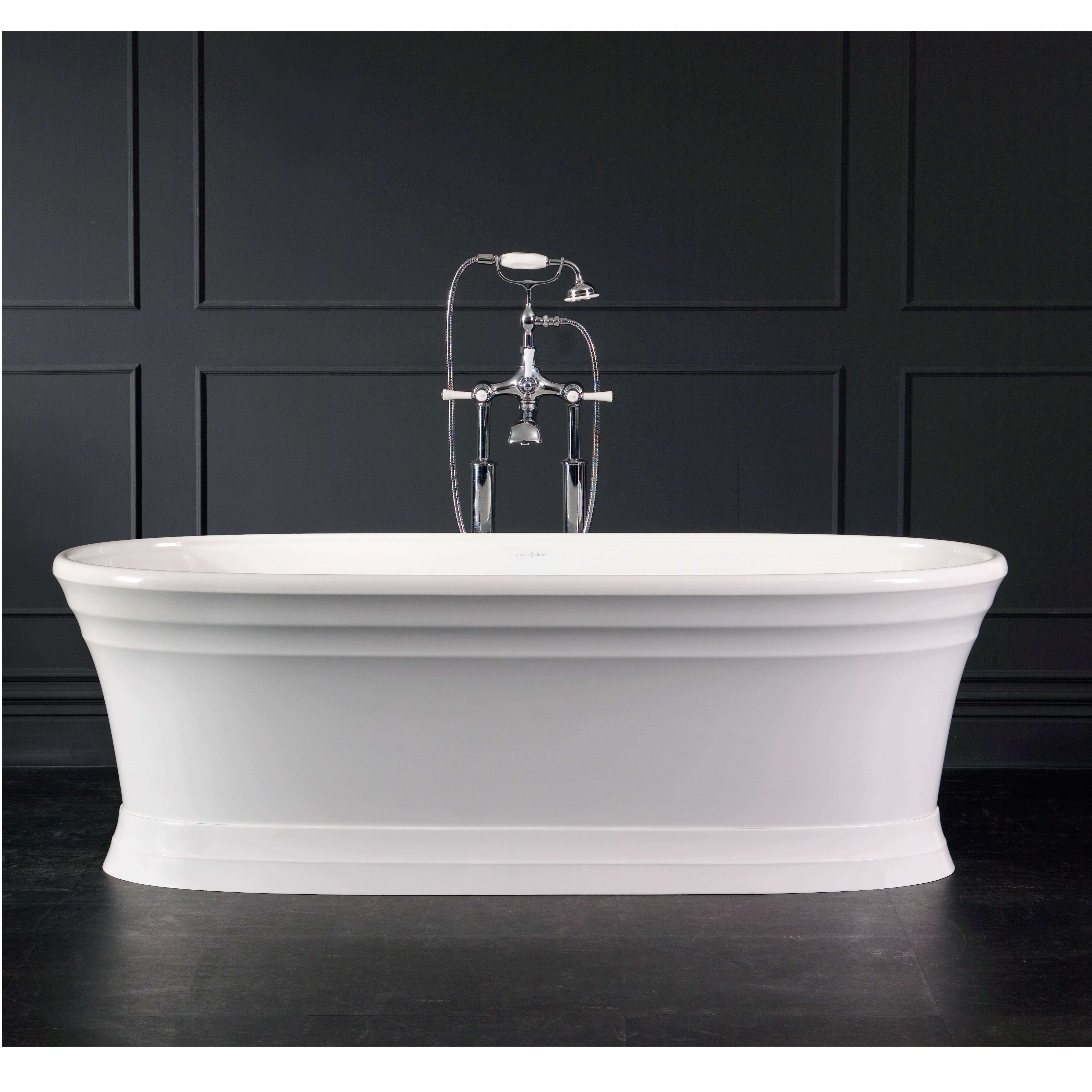 V+A Worcester Freestanding Bath No Overflow Quarrycast White - Burdens Plumbing