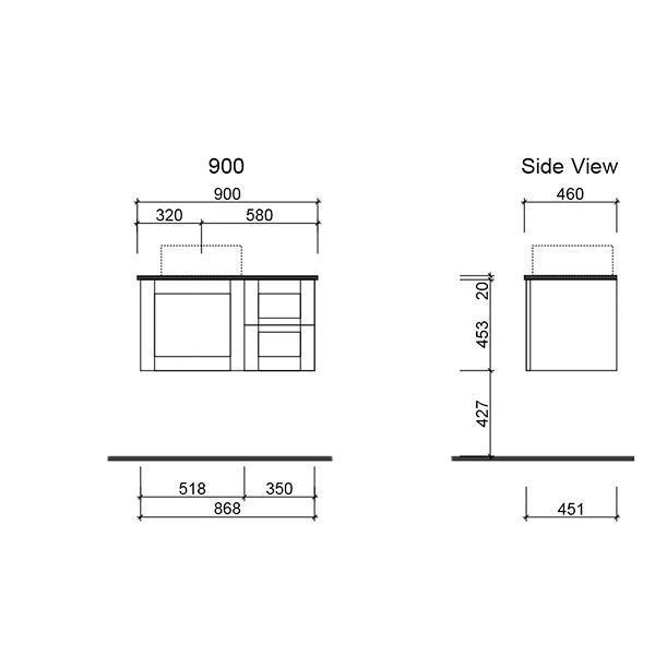 VICTORIA VANITY 1200MM ALPHA CERAMIC TOP WALL HUNG(TIMBERLN P#:V12AW) - Burdens Plumbing